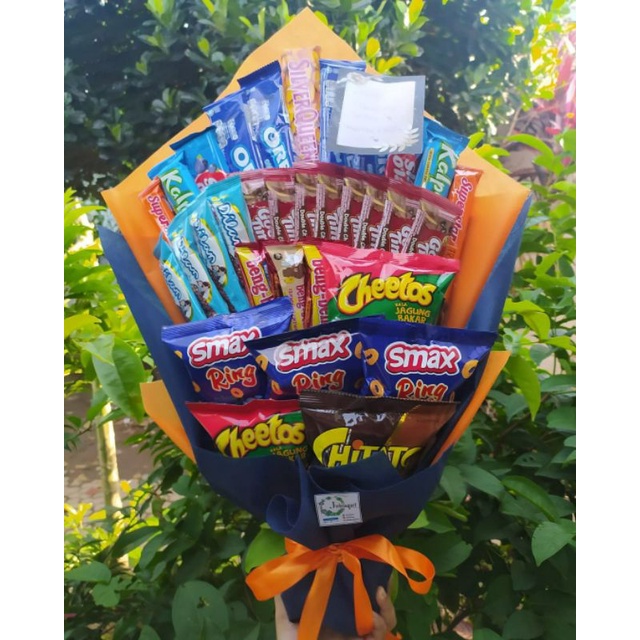 (B) Buket PREMIUM BIG SNACK /paket/bingkisan Snack Ulang Tahun/Ultah/ Wisuda/Kado/Hadiah