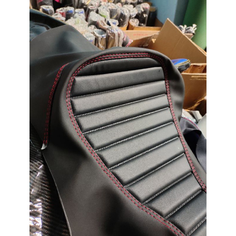 Kulit Jok Caferacer scoopy Full MBtech - Kulit Jok Custom Scoopy MBtech Hitam polos