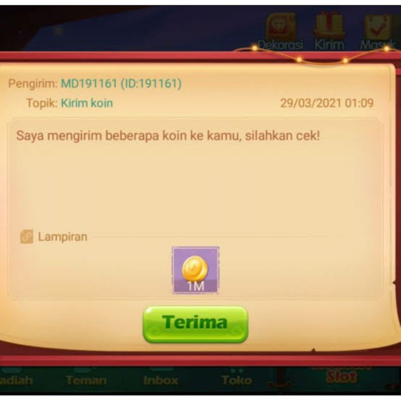 PROMO CHIP MD 1M HOKI KOIN DOMINO ISLANF