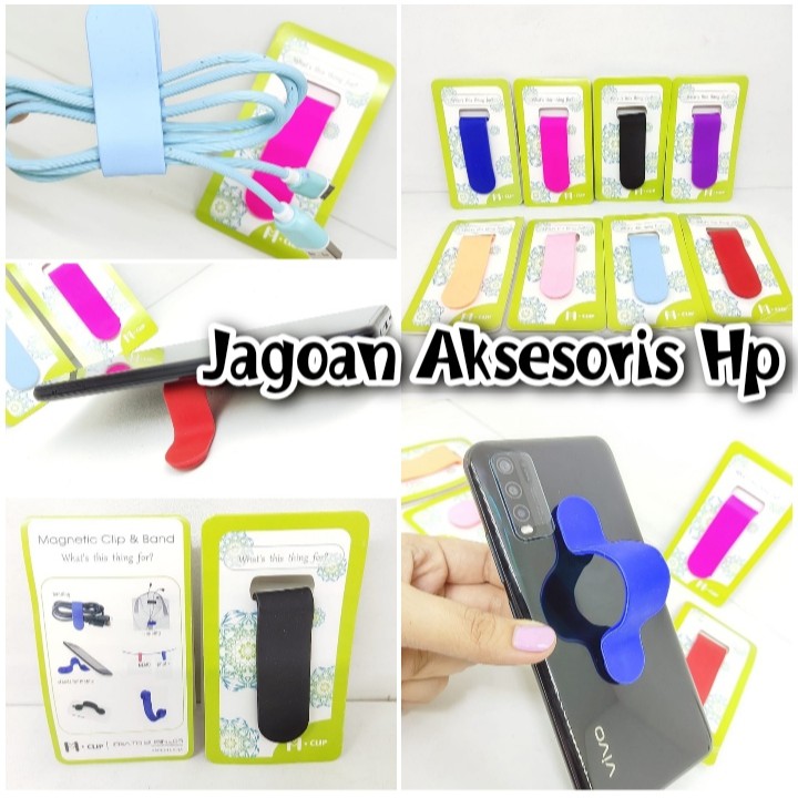 M-Clip Penjepit Kabel Clipping Magnetic and Band Phone Holder Magic Multifungsi Stand