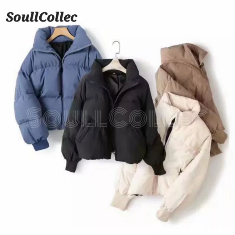 SoullCollce.id jaket korea cewe - jaket drakor lucu - jaket winter korea - jaket gelembung harajuku