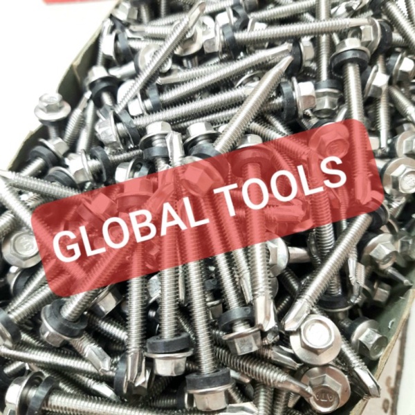 BIGSALE  Roofing stainless 304 size 12 x 50 ruping stenlis roofing ss m5 x 50 Tools global