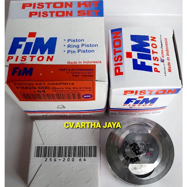 PISTON KIT FIM FIM29 KAWASAKI KLX / KLX 150 BORE UP / D TRACKER 150 ( 61 / 61,5 / 62 / 62,5 / 63 / 63,5 / 64 ) ( 300 / 350 / 400 / 450 / 500 / 550 / 600 ) ( PEN 14 / PIN 14 )-3