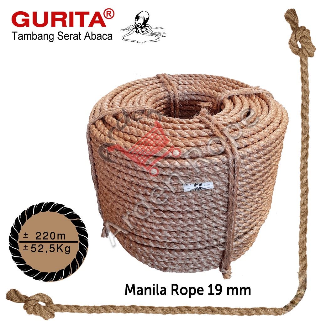 

Tali Manila - Tali Serat Abaka - Tambang Gurita - Gurita Rope 19 mm