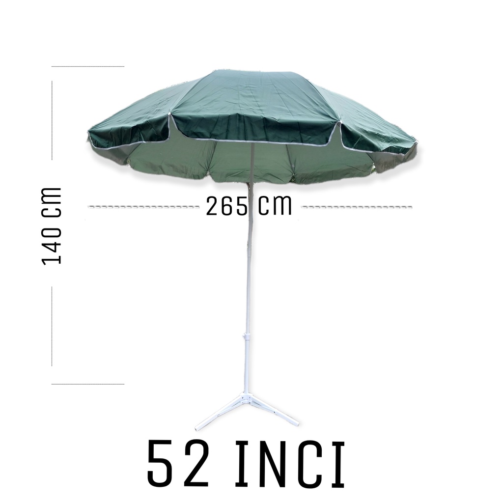 Parasol Tenda Payung Pantai Termurah Jumbo 52 inch Rangka Kuat Fiber Payung Pantai