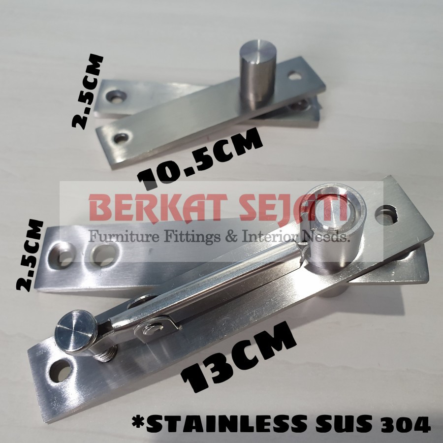 Engsel Pivot Lantai Pintu Rumah Kayu Tanam Swing Putar Stainless 304