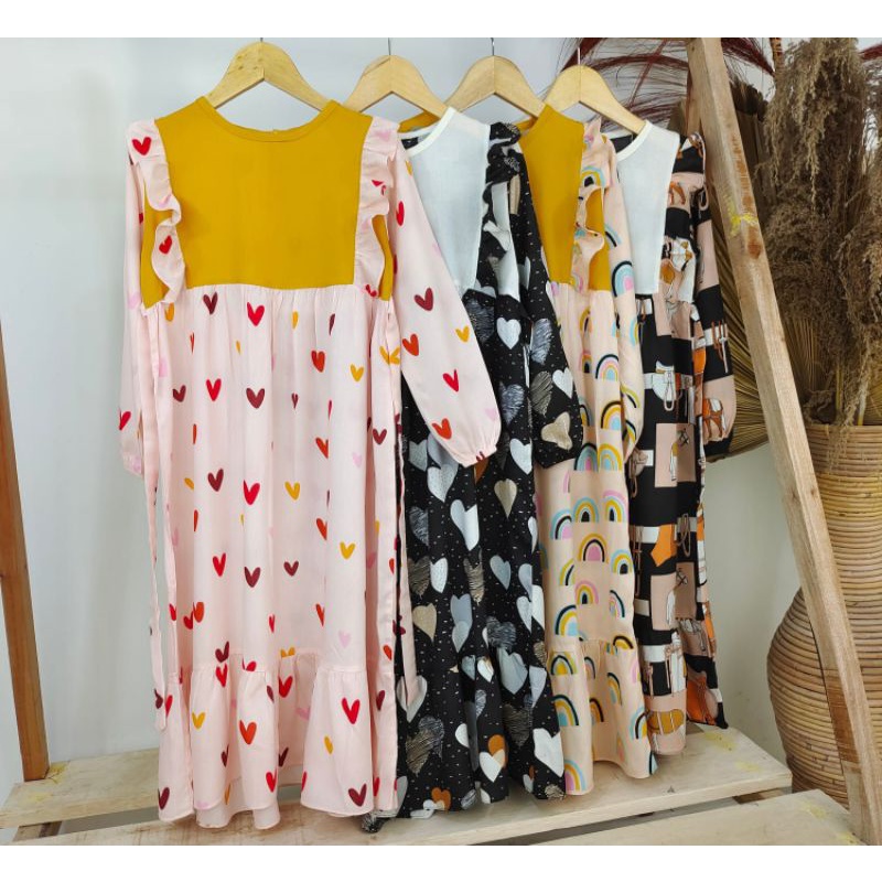 [GROSIR ECER] gamis rayon anak premium 3-9thn