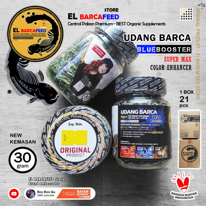 Udang Kering Pakan Ikan Channa El Barca Feed Pro++ [BLUE BOOSTER] - 30 gr