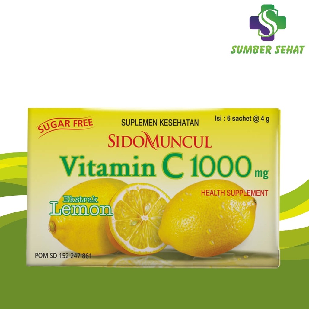 VITAMIN C 1000 MG SIDOMUNCUL EXTRAK LEMON PAK ISI 6 SACHET