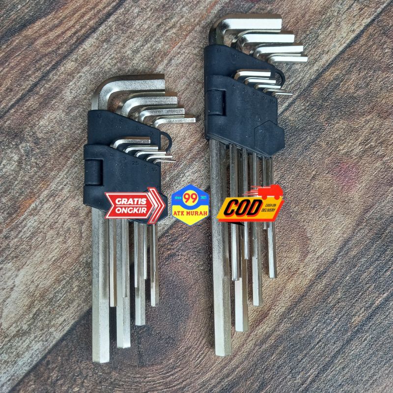 KUNCI L Set/tools/Hex key ring/alat bengkel/perabot