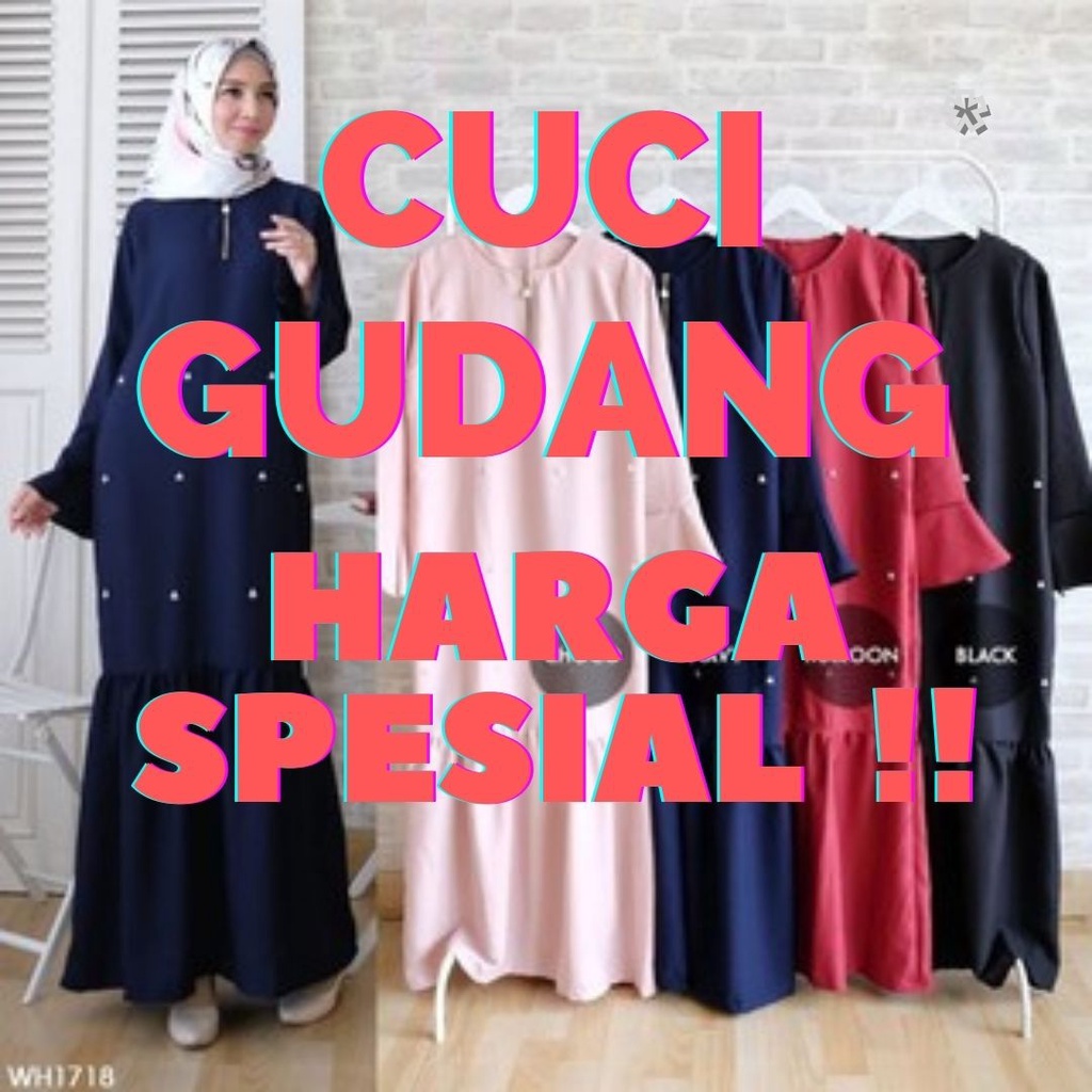 CUCI GUDANG  HARGA SPESIAL  MERMAID DRESS Baju Gamis Wanita Pakaian Muslimah Baju Hijab Wanita Elegant Trendy Terbaru 2020