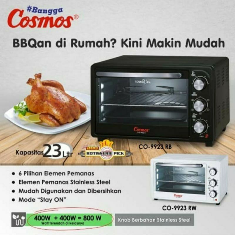 Oven Listrik 23L Cosmos CO-9923RB Oven Rotisserie
