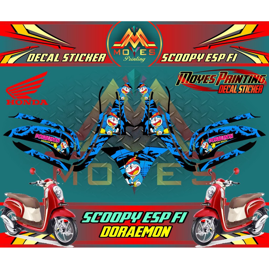 Decal scoopy FI Doraemon full body Full Blok - Decal Honda Scoopy Dekal Fi 2017 - 2018 - 2019 - 2020