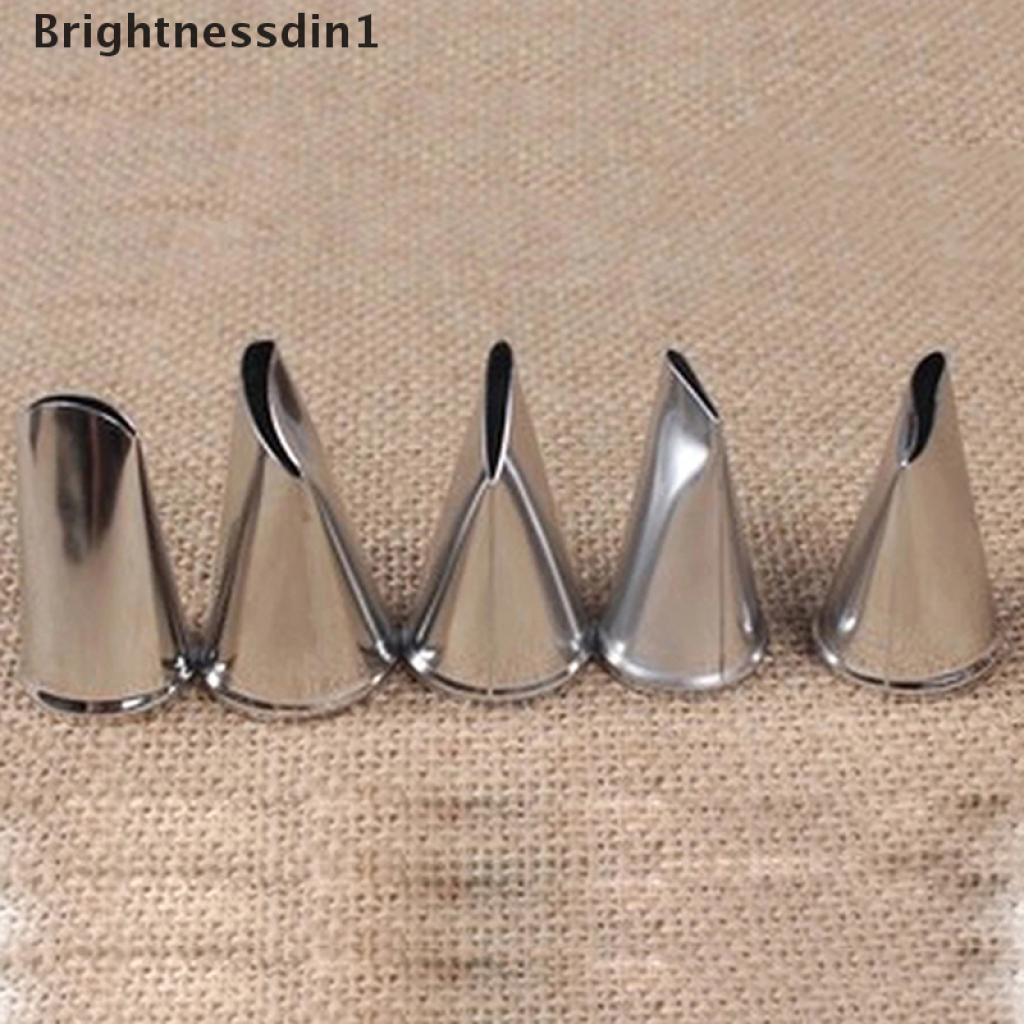 [Brightnessdin1] 5Pcs/Set Rose Petal Metal Cream Tips Cake Decorating Tools Icing Piping Nozzles  #