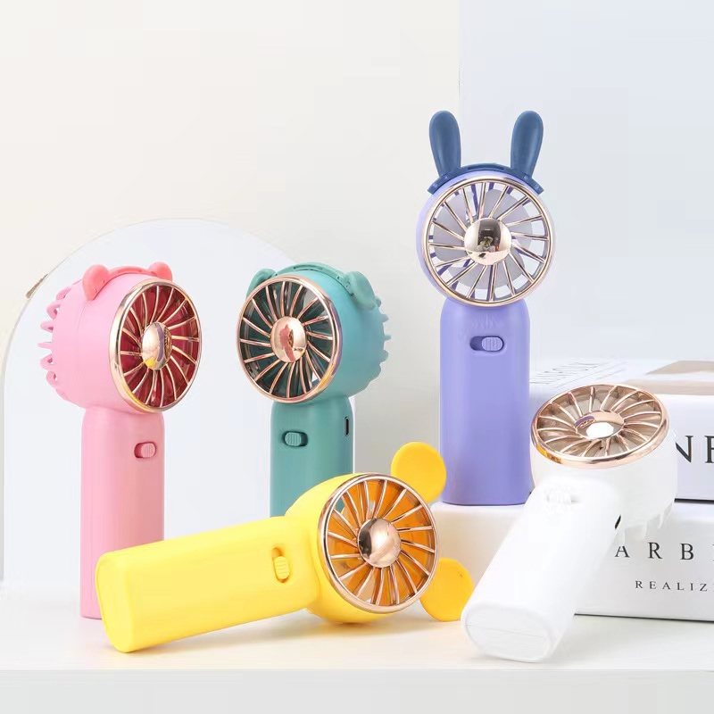 【turbo ducted fan】Kipas Angin mini Tangan Karakter  Mini Fan Kipas PORTABLE design lucu dan elegan bisa pilih warna