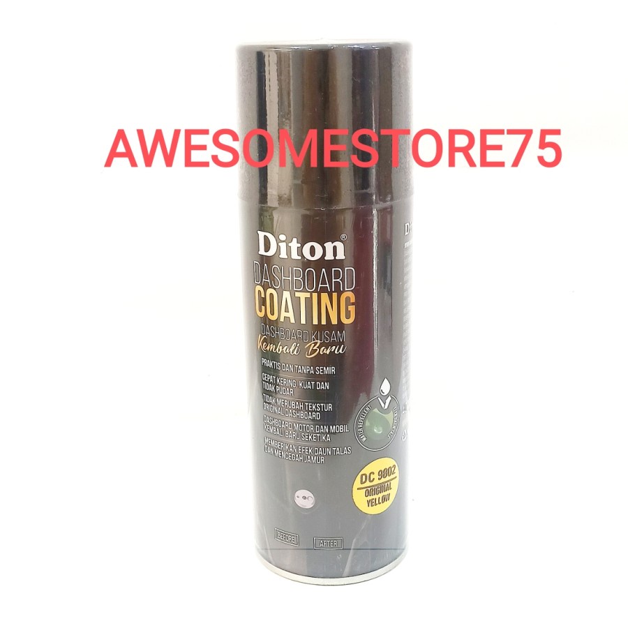 DITON PREMIUM DC 9802 DASHBOARD COATING YELLOW Kuning Cat Semprot Pylox Pilox