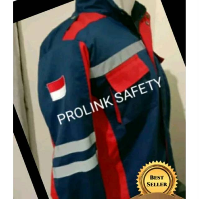 SERAGAM BAJU SAFETY SEMI JAKET MERAH DONGKER