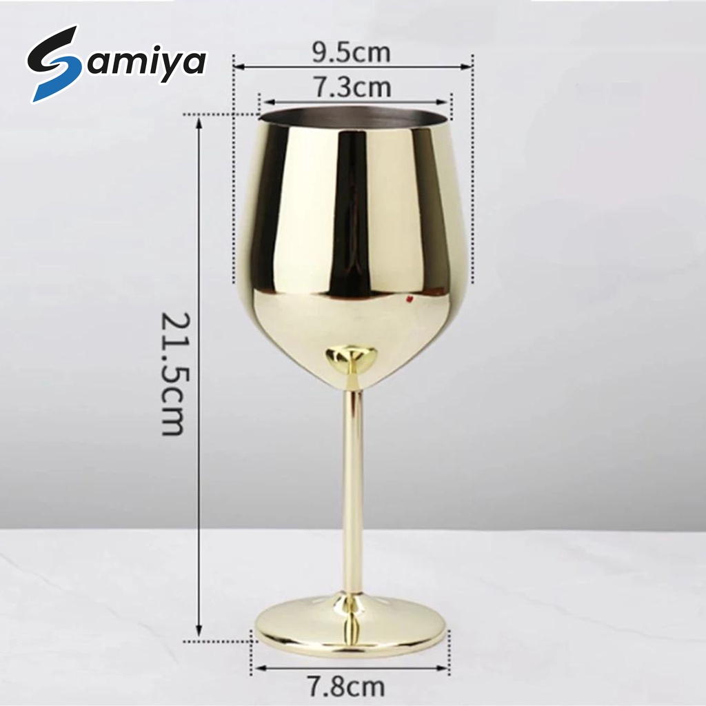 wine glass stainless steel color 500ml  / gelas wine goblet warna / glass cocktail champagne bar