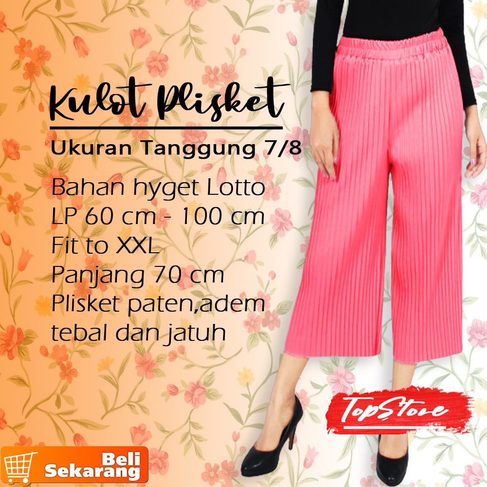 CELANA WANITA TANGGUNG KULOT PLISKET TANGGUNG 7 8 MAYUNG 