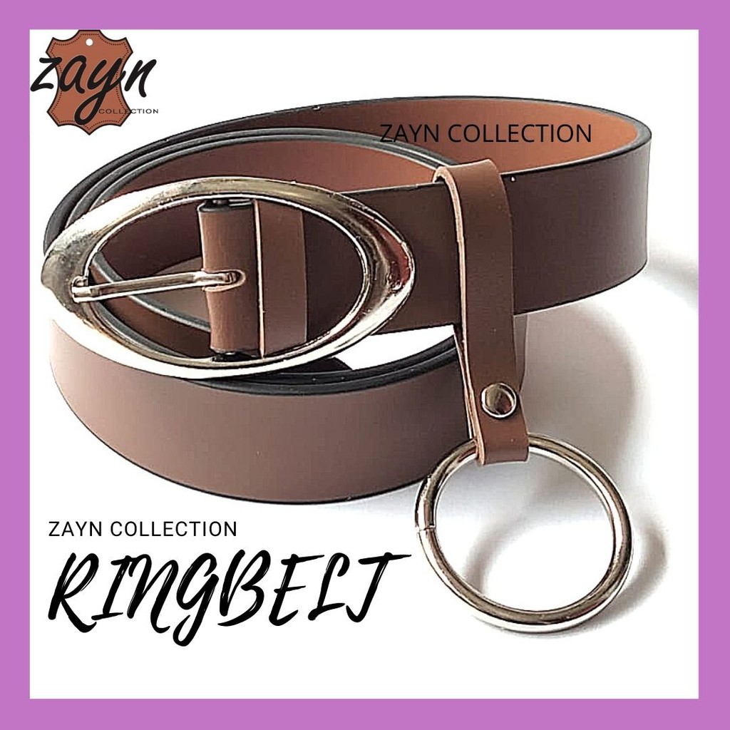 Ikat Pinggang Ringbelt Wanita Korea Gesper Ring Gantung Bulat Kekinian Murah