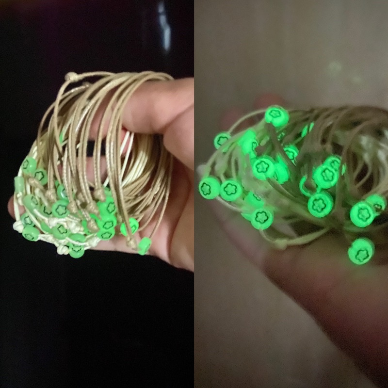 gelang warna glow in the dark - gelang tali Korea warna - gelang couple - gelang persahabatan