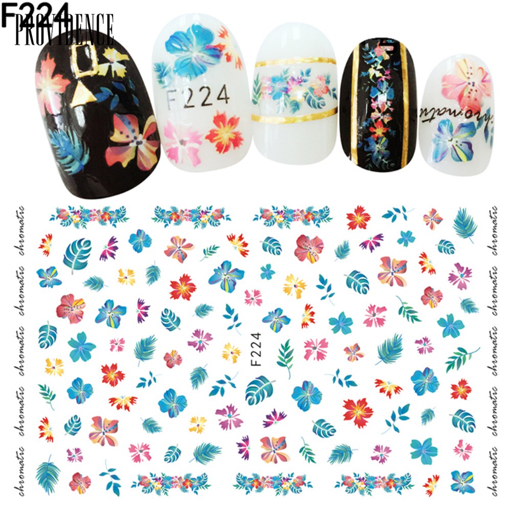 Providence 1 Sheet Flower Leaves Design Nail Art Stickers Decals Tips DIY Manicure Decor