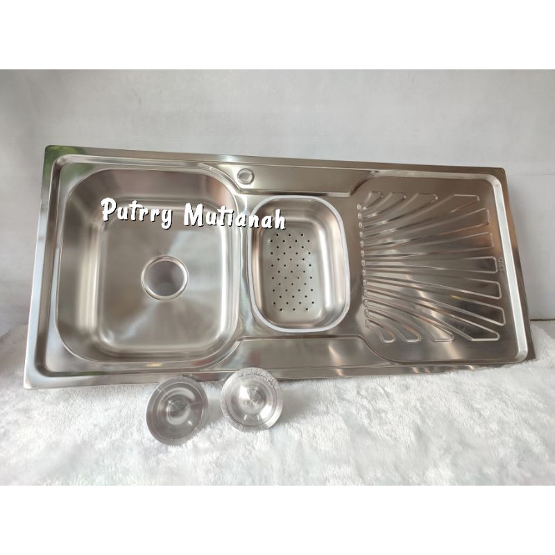 Terlaris Bak cuci piring 2 lubang uk 105/Kitchen sink 2 lubang murah wastafel cuci piring murah