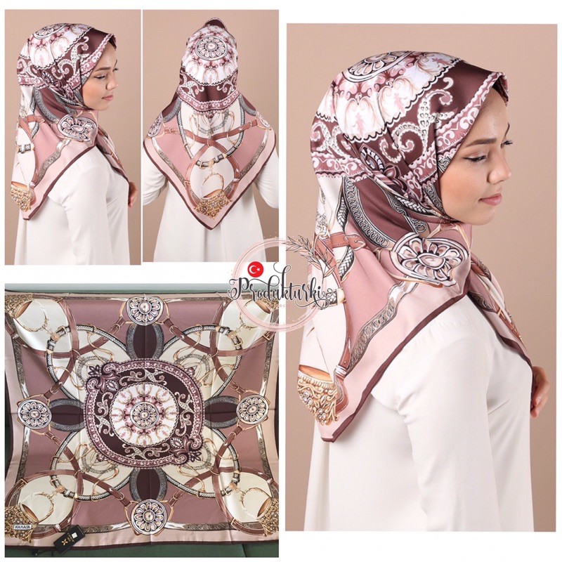 JILBAB TURKI KARACA ORI HIJAB TURKI MEWAH 90 cm (pink keunguan)