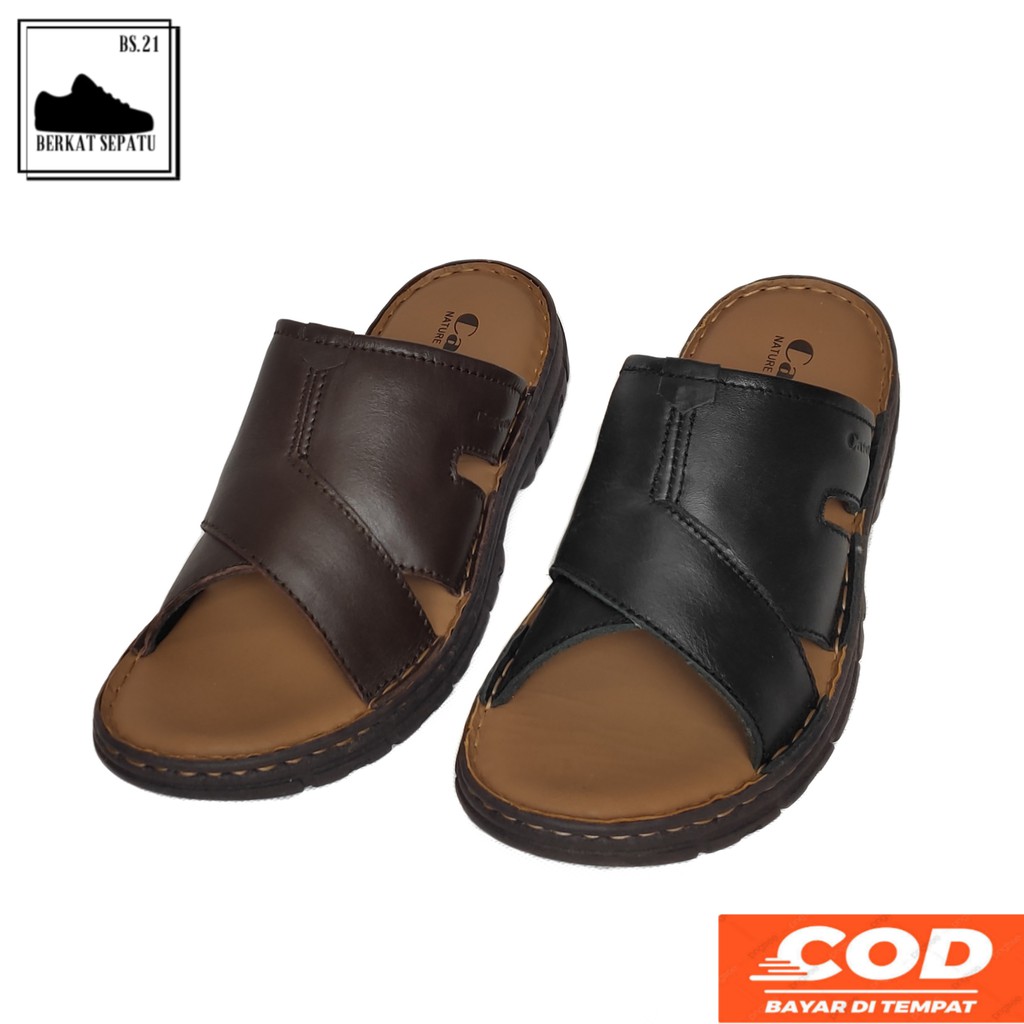 [COD] Sandal Pria Dewasa Kulit Asli Cayotte ID5-2811 | Sandal Selop bapak2 | Sandal Cowo Slider Kuli