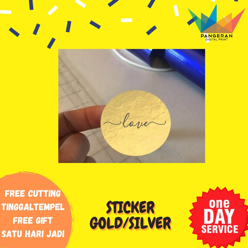 

PD // STIKER GOLD/SILVER BULAT Souvenir Wedding /Hampers Lebaran/Segel kosmetik/Label Perhisan/toko OL Shop