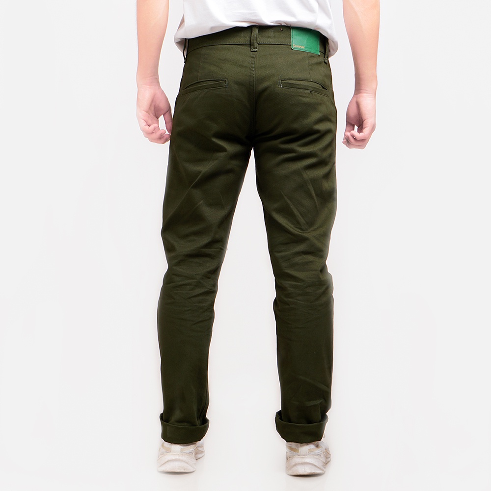 CELANA PANJANG CHINO PRIA SLIMFIT HIJAU ARMY