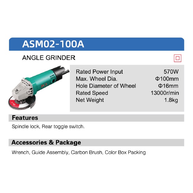 DCA ASM02-100A - Angle Grinder