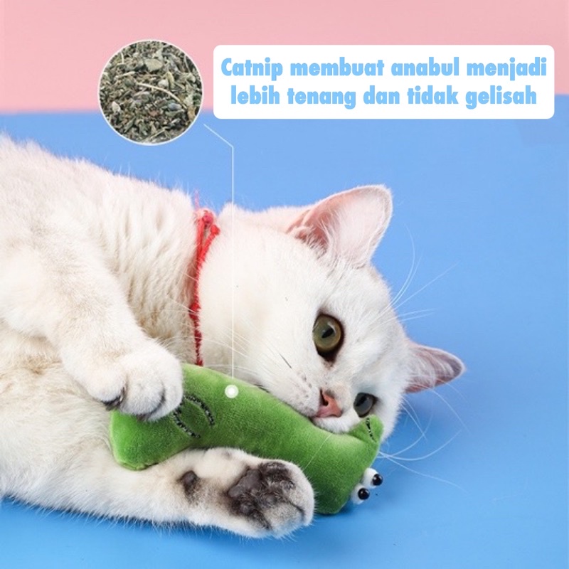 Mainan Kucing Boneka Catnip Bentuk Hewan Dan Kartun Lucu | Catnip Interactive Plush Toys - Catnip Toy Cat - Catmint Fish Mainan Kucing Cat Toys Gigitan Kucing Ikan | Cat Nip Doll