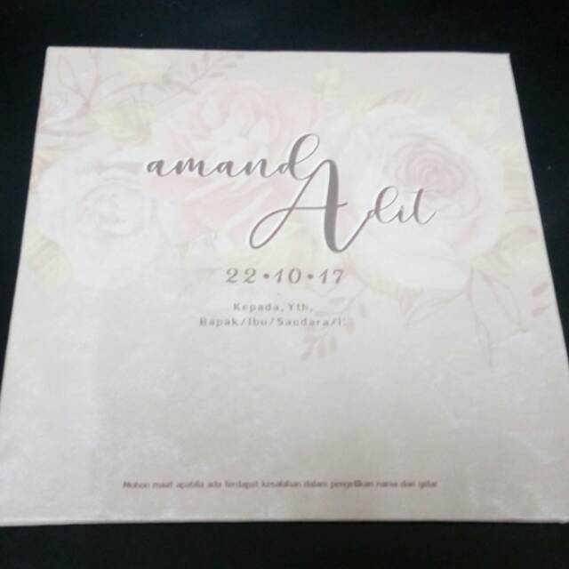 Undangan hardcover 1 sisi murah gratis pasang foto