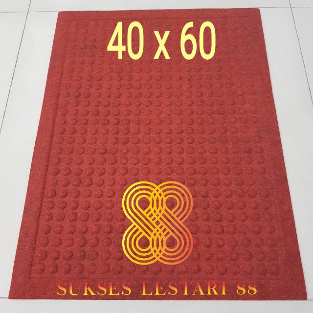 Keset Karpet Karet Full Bludru Anti Slip 40 x 60