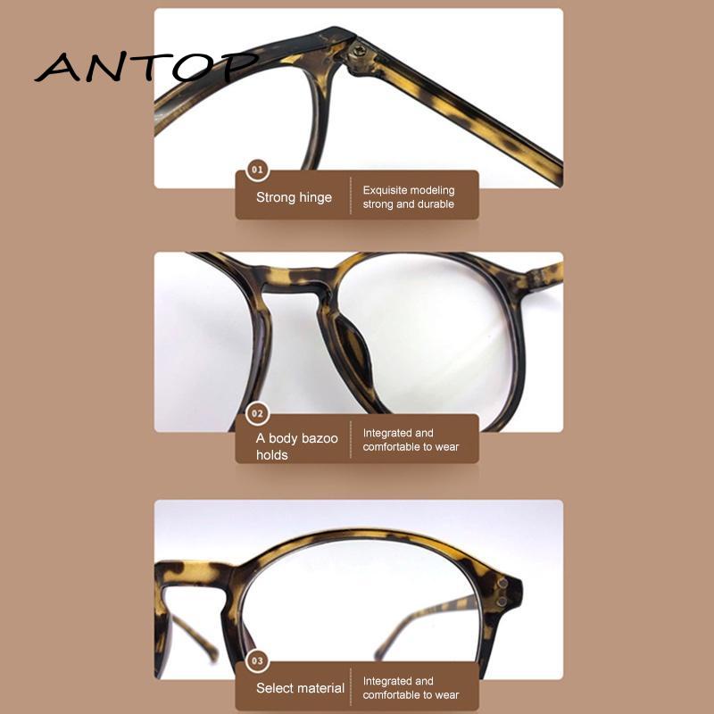 Kacamata Anti Radiasi Korean Leopard Wanita Bingkai Bulat Motif Print Leopard Fashion Glasses ANTOP