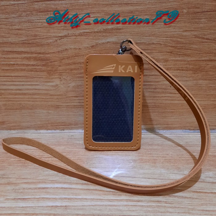 

Gilaa!!! Tempat Id Card Kai Kereta Api Holder Id Card Kulit Kai Kalung Trendi