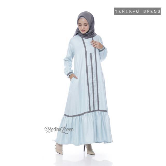 Gamis Syar'i Busui Jumbo Yerikho by MedinaZneen Murah Premium Linen Lorita Butik Bandung Muslimah