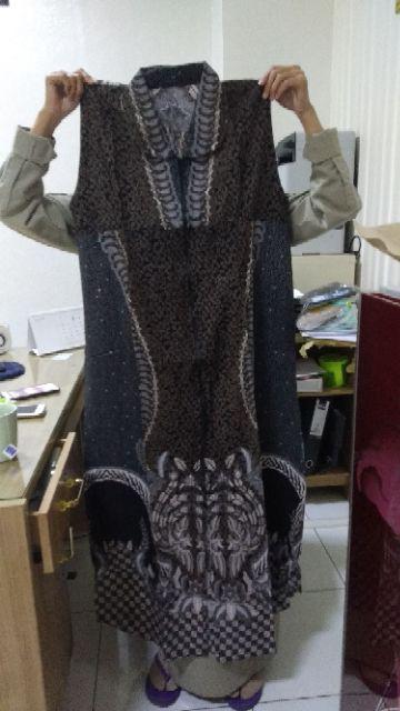 Jumbo,cardigan Batik Wanita Etnik Tanpa Lengan Outer Batik Cewek - Hv10