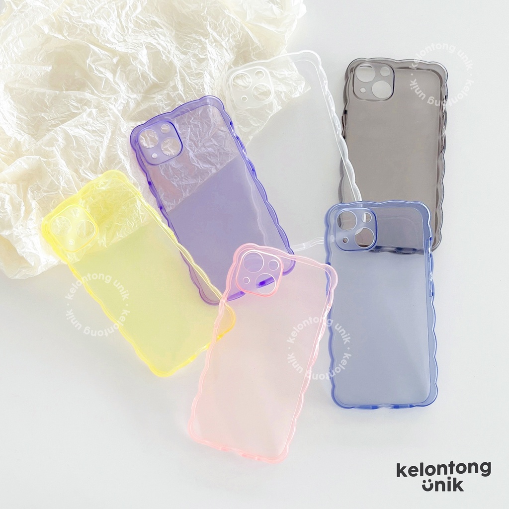 (Seri 1) For iPhone - Wavy Biscuit Case Campro/ Curly Stripe Soft Case