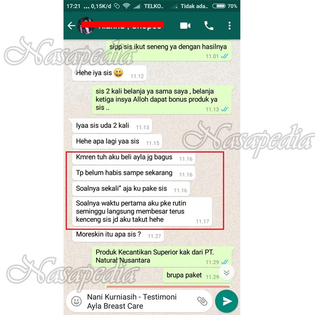 Ayla Breast Care NASA BPOM NA 18140100462