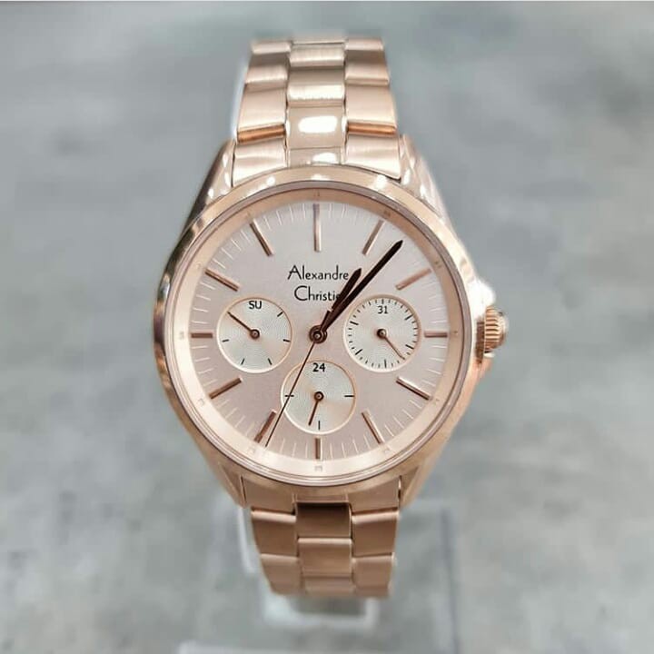 Alexandre Christie AC2890 Original Jam Tangan Wanita Full Rose Gold