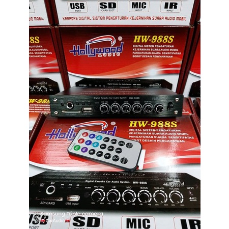 HOLLYWOOD Parametrik Audio Mobil Pre Amplifier HOLLYWOOD HW 988S Karaoke dan USB Berkualitas