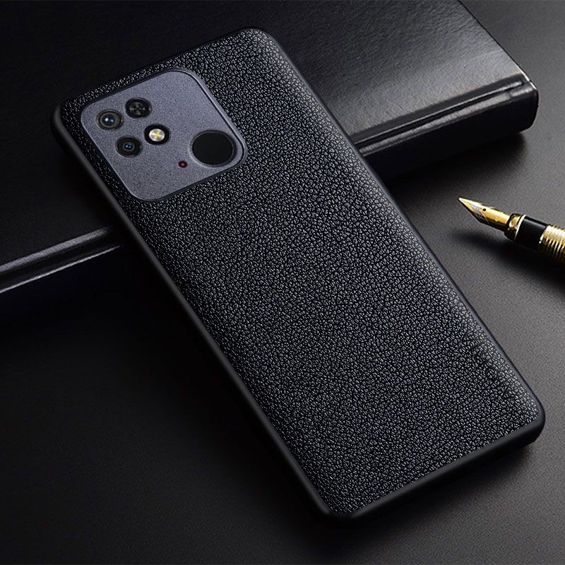 REDMI 10C / 10A / 9C COVER CASE PREMIUM LEATHER CASE AIORIA LEATHER SILICONE SOFTCASE - BLACK