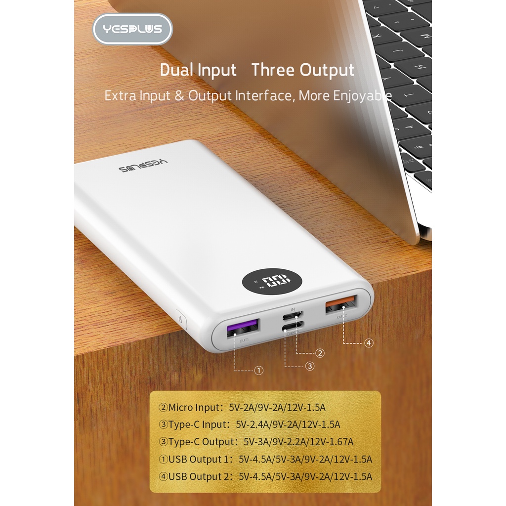 MIINII Powerbank Original YS-905 Full Compatible PD 22.5W Super Fast Charging 10000MAH Free Lampu LED