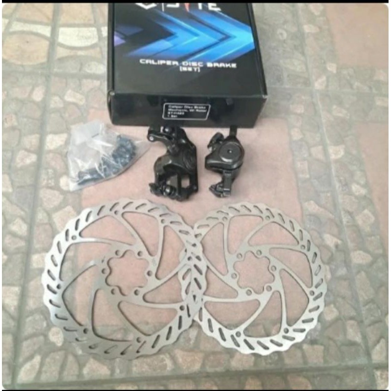 Rem sepeda MTB mekanik caliper dan rotor