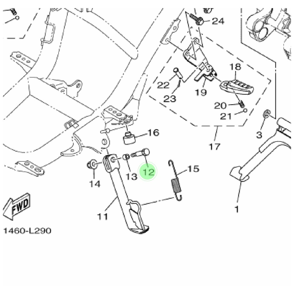 BAUT STANDAR 1 SAMPING XEON KARBU RC GT AEROX 125 NMAX N MAX LAMA OLD ORIGINAL YGP