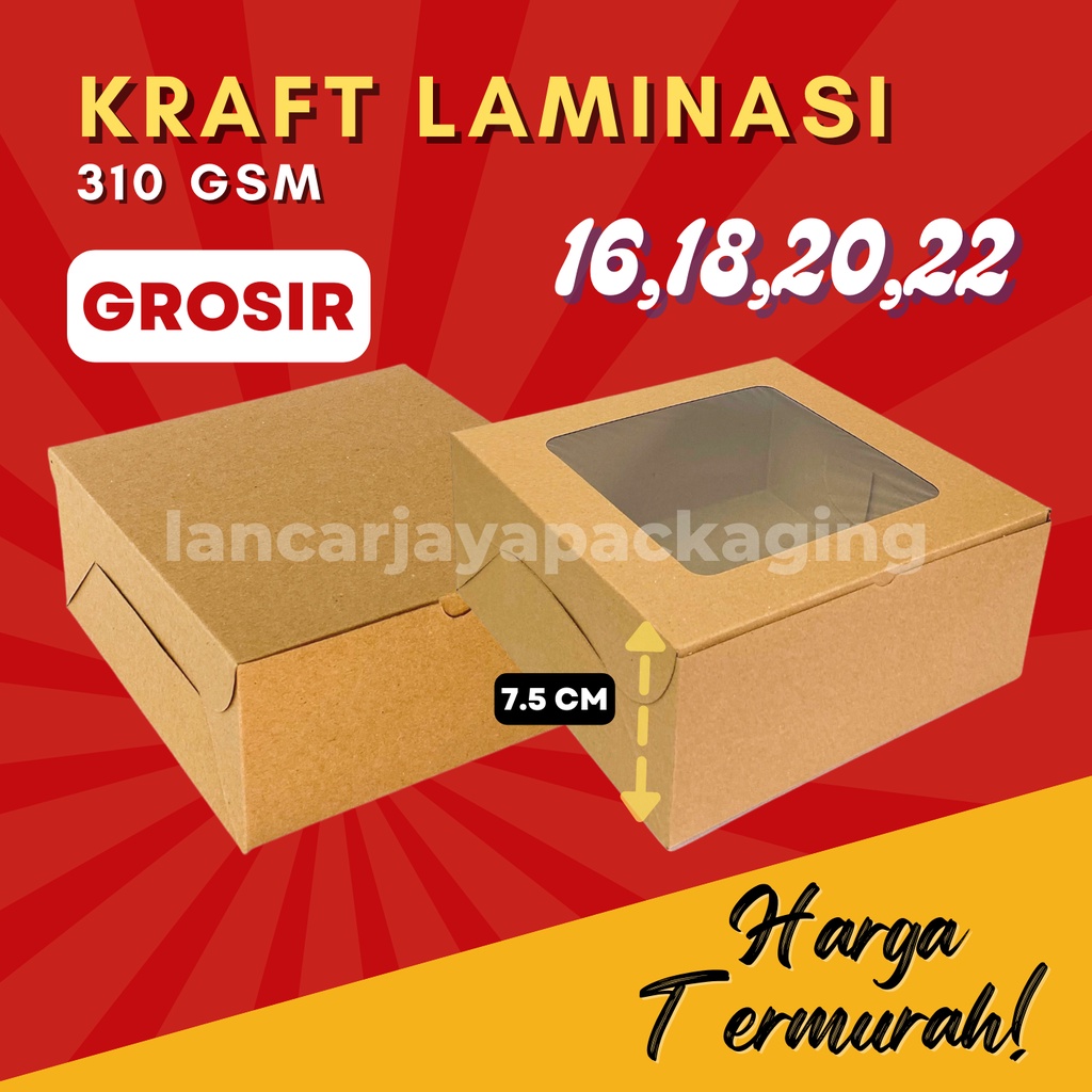 Kotak Nasi Paper Rice Box Kue Cake Roti Tart Kemasan Hampers R8 R10K R10B 18x18x7 20x20x7 22x22x7