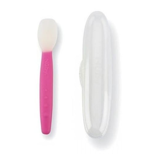 Nuby Garden Fresh Silicone Spoon With Case / Sendok Makan Anak Silicone Dengan Wadah