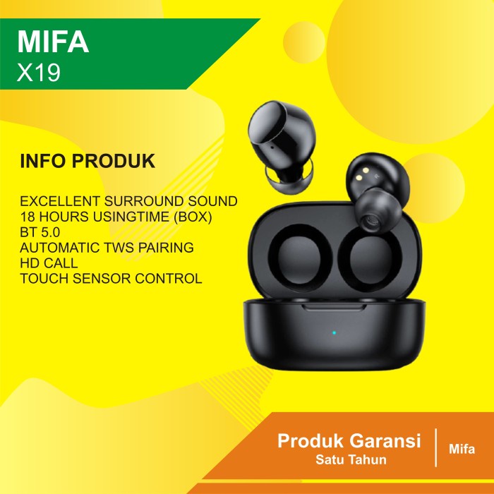 MIFA X19 TWS BLUETOOTH EARPHONE WIRELESS BLUETOOTH 5.0 TWS EARPHONE HE